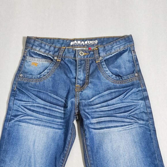 Parasuco selvedge jeans bootcut women's junior sz 12 (27) hard washed ink blue - Picture 2 of 13